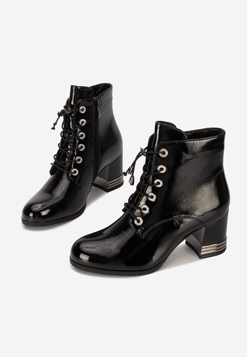 Czarne botki na słupku Takina