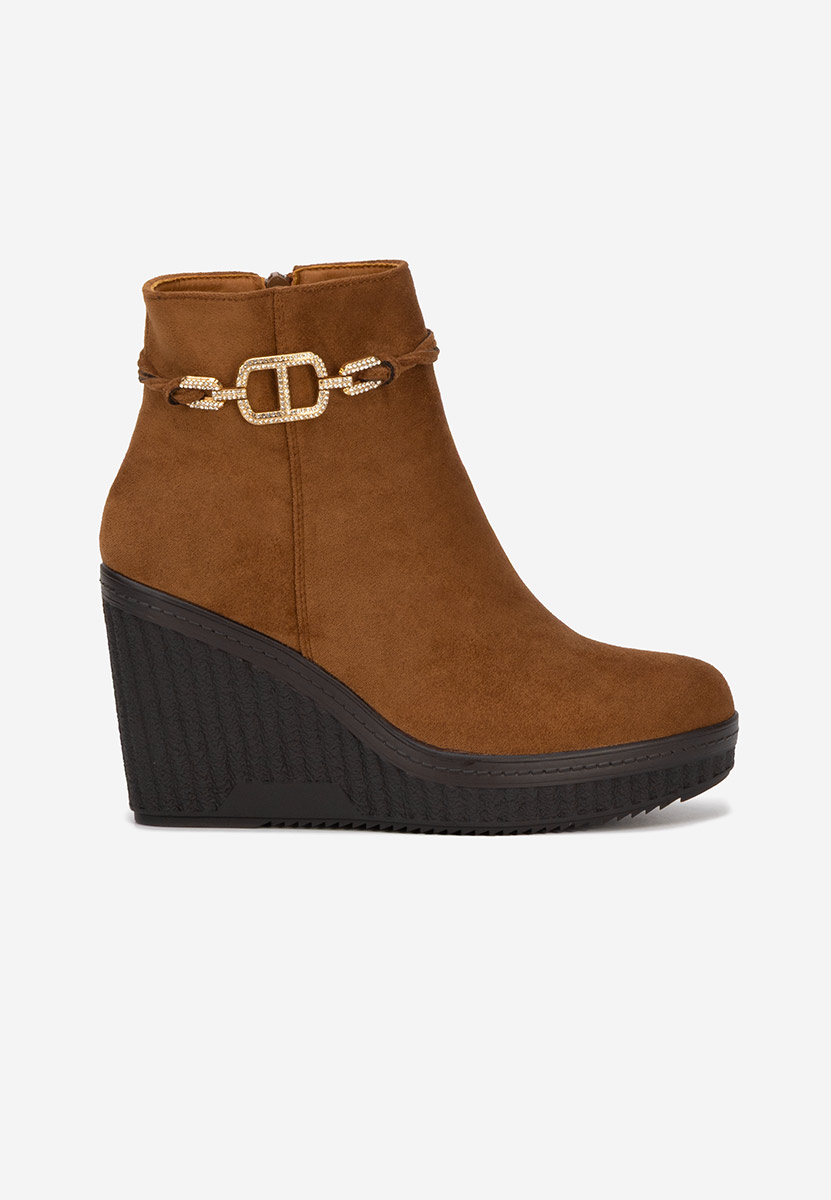 Camelowe botki na platformie Charlet V3