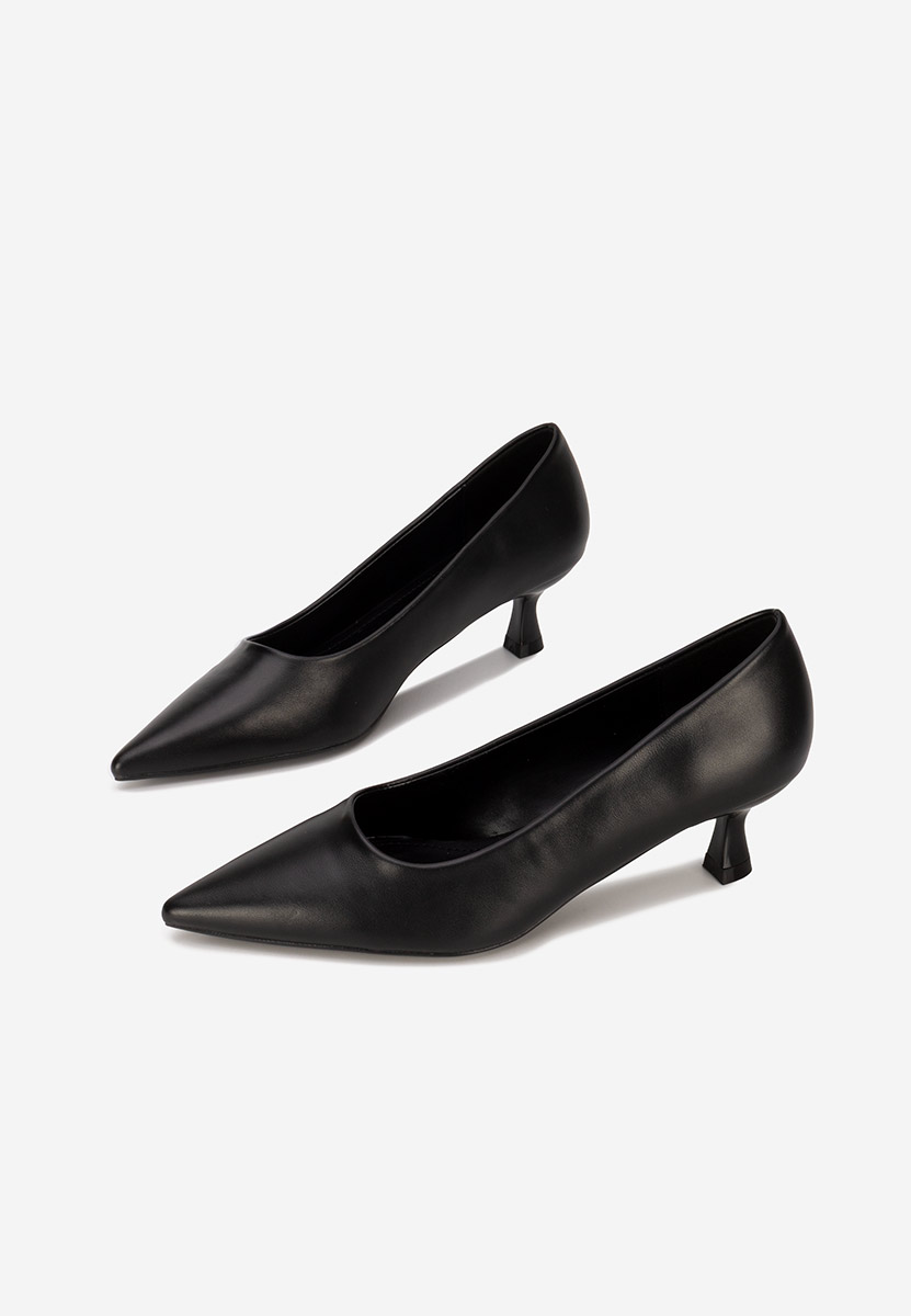 Limonkowe czółenka na niskim obcasie Gra negri