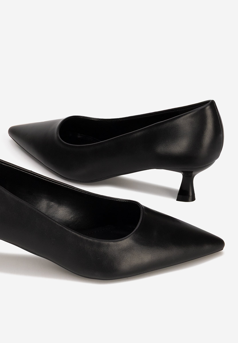 Limonkowe czółenka na niskim obcasie Gra negri