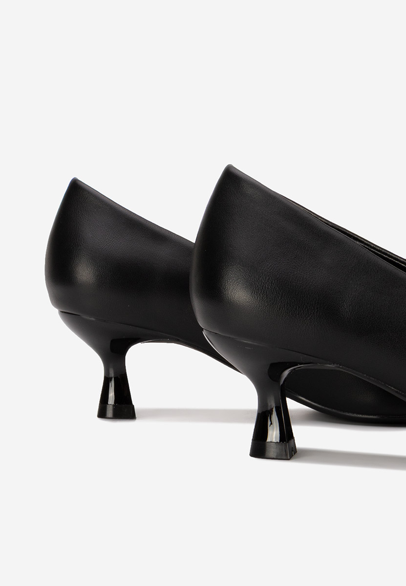 Limonkowe czółenka na niskim obcasie Gra negri