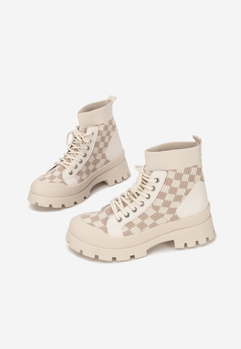 Beżowe trampki wysokie damskie Zendoria V2