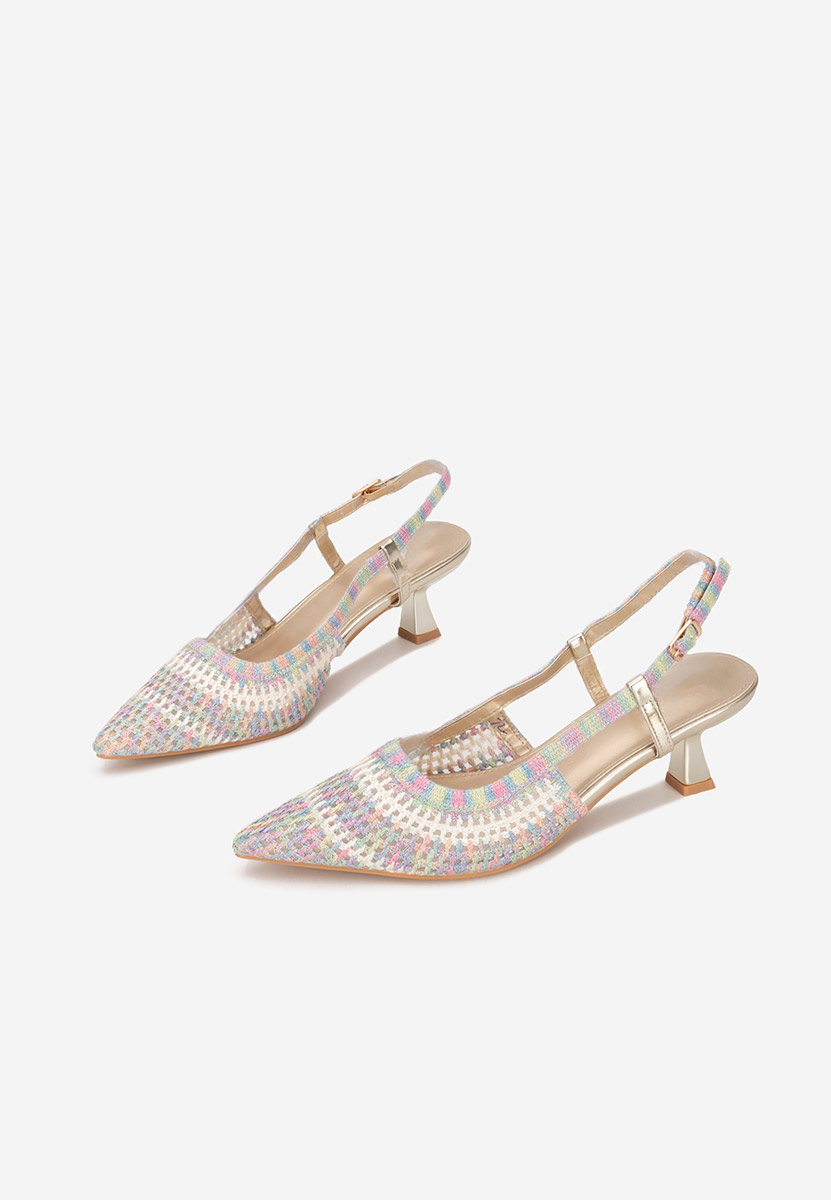 Wielokolorowy czółenka na niskim obcasie Dominga