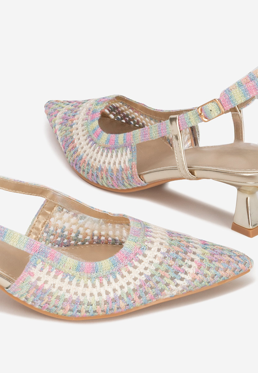 Wielokolorowy czółenka na niskim obcasie Dominga