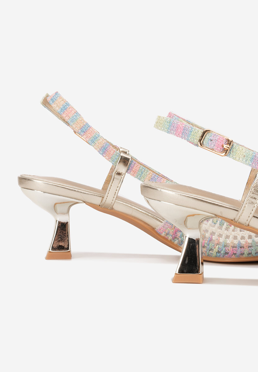 Wielokolorowy czółenka na niskim obcasie Dominga