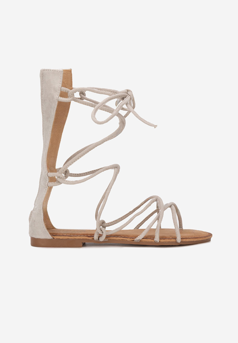 Szare sandaly gladiatorki Judia