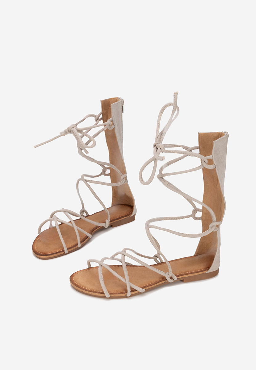 Szare sandaly gladiatorki Judia