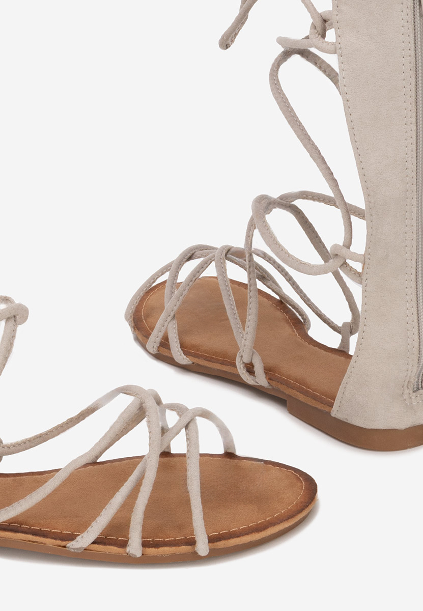 Szare sandaly gladiatorki Judia