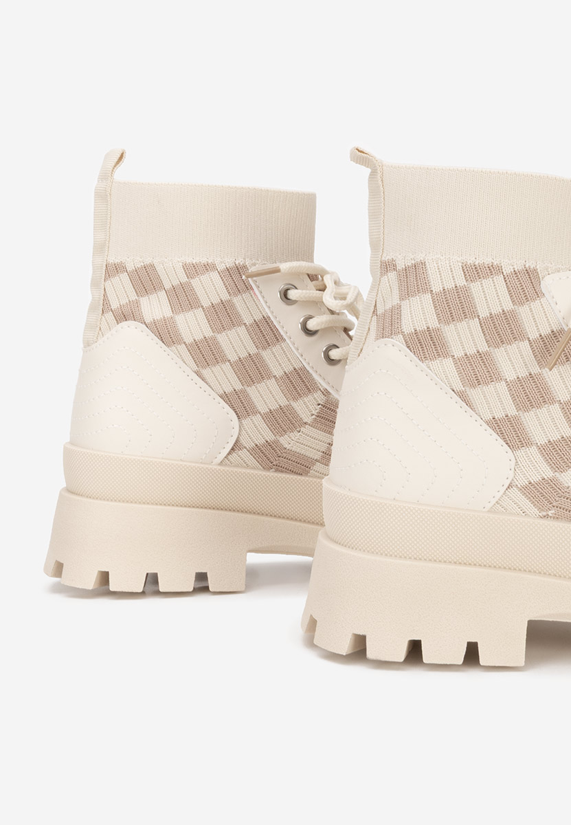 Beżowe trampki wysokie damskie Zendoria V2