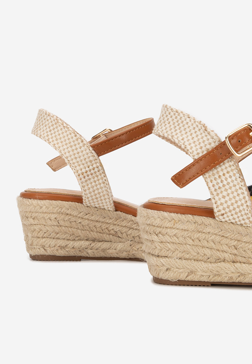 Czarne espadryle na koturnie Elioth