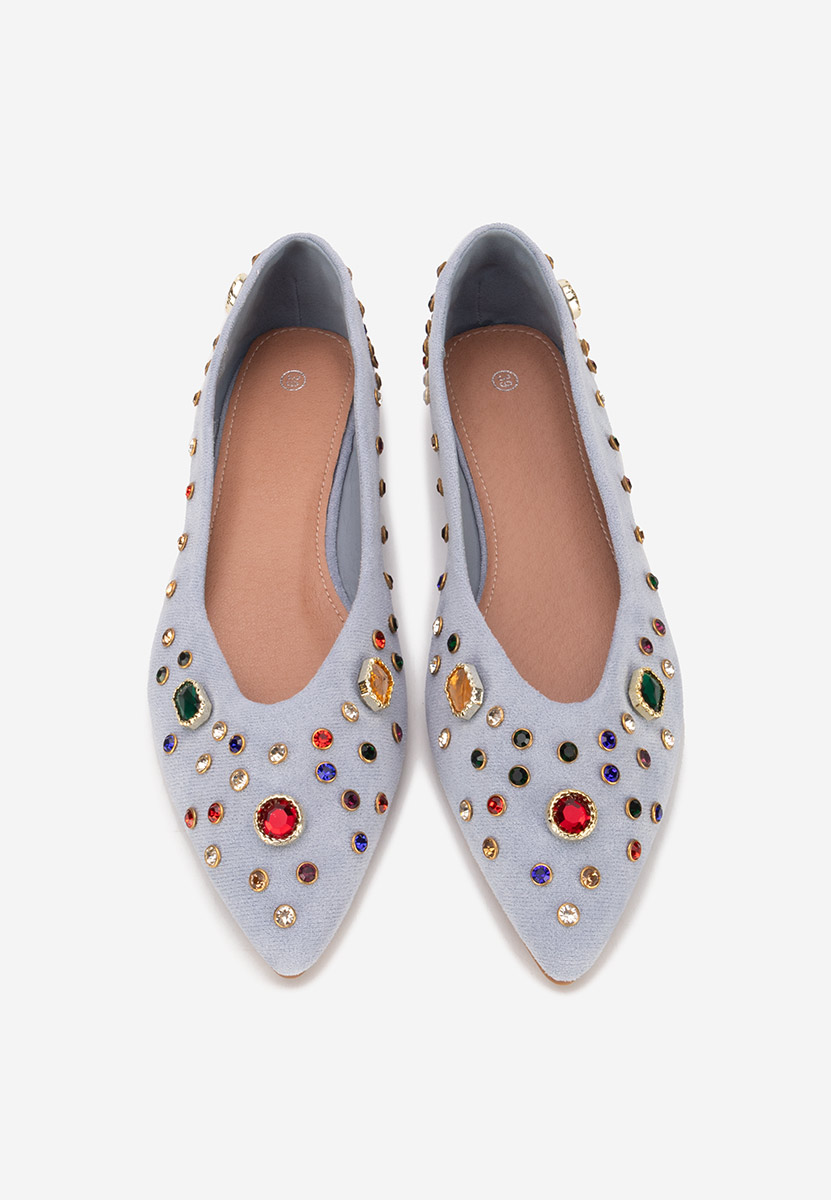 Niebieskie eleganckie baleriny Fredricka