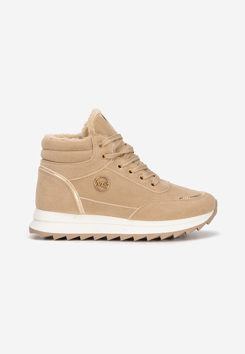 Khaki zimowe sneakersy damskie Noira