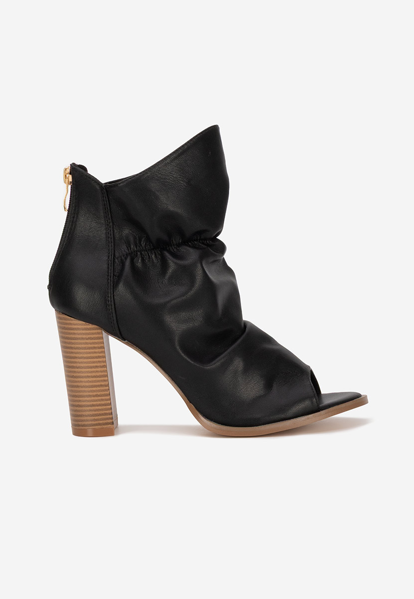 Czarne botki na słupku Jeanelle