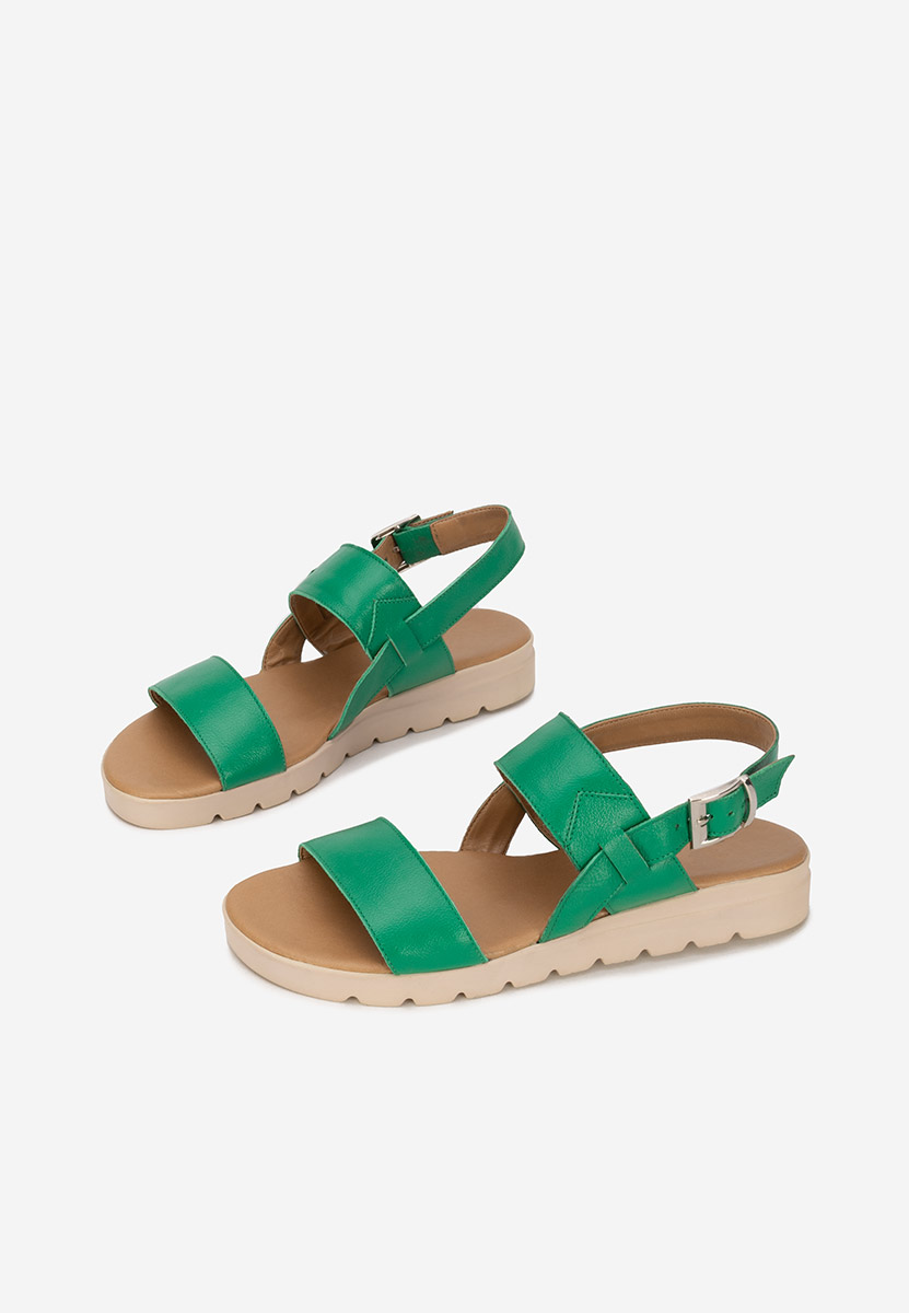 Zielone sandały skórzane Oniega