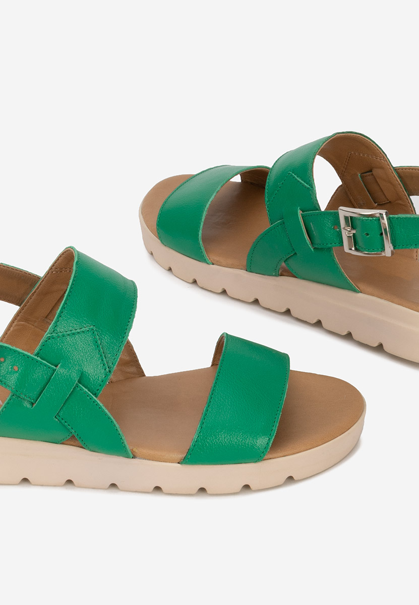 Zielone sandały skórzane Oniega