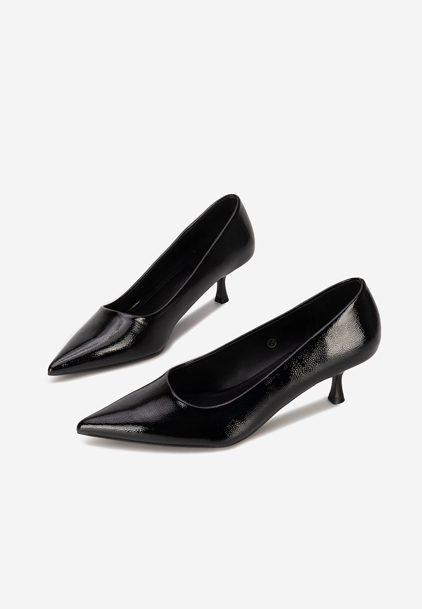 Czarne czółenka na niskim obcasie Dianela