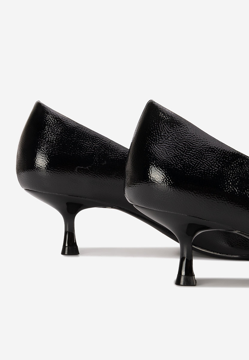 Czarne czółenka na niskim obcasie Dianela