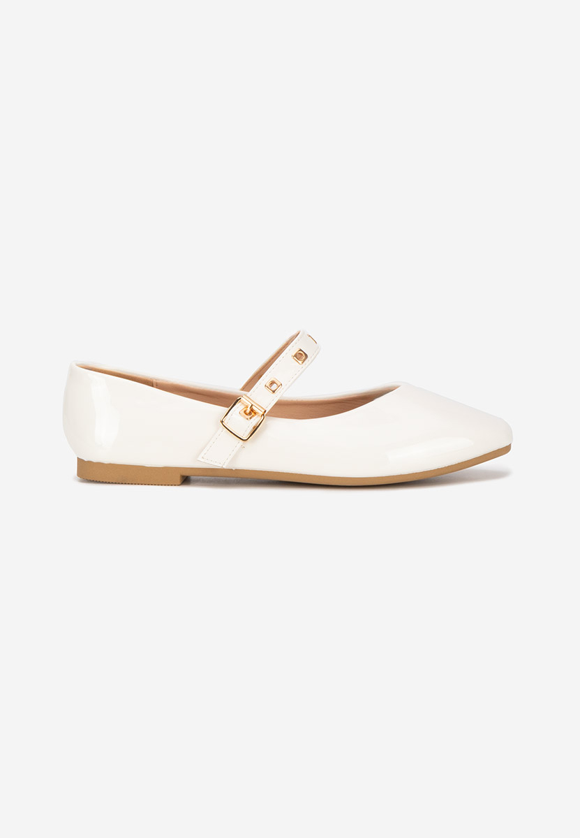 Białe baleriny damskie Clario