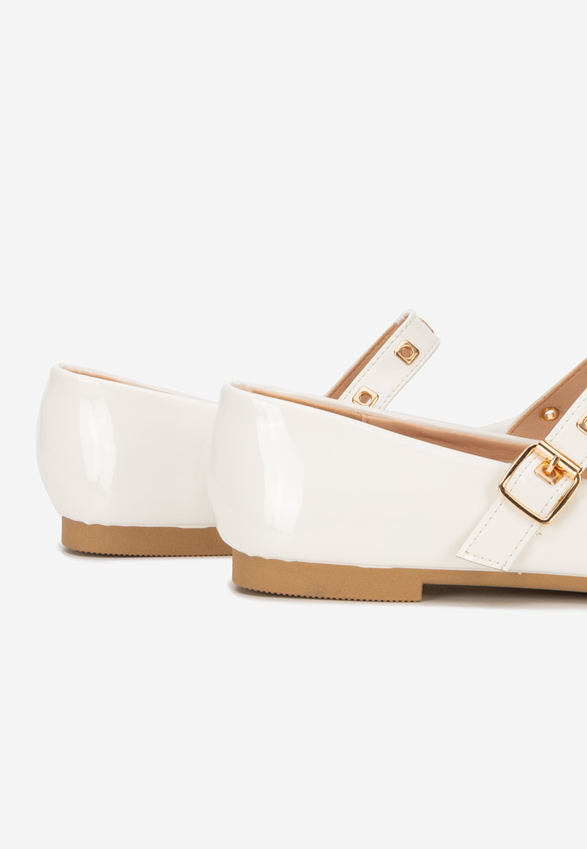 Białe baleriny damskie Clario