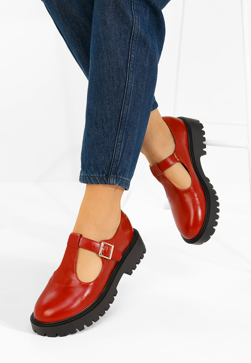 Bordowe półbuty damskie Kenia