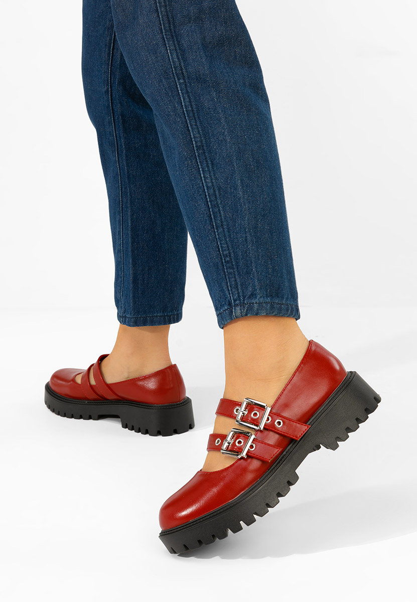 Bordowe półbuty damskie Geovania