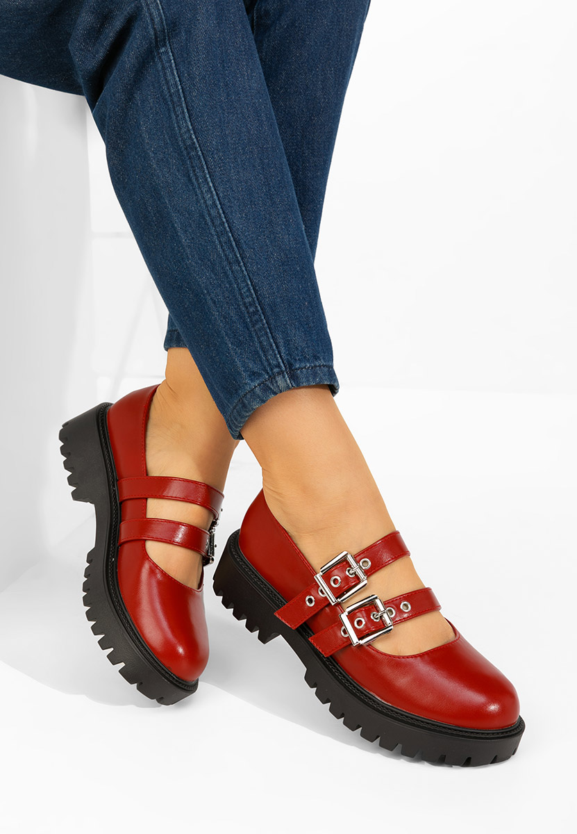 Bordowe półbuty damskie Geovania