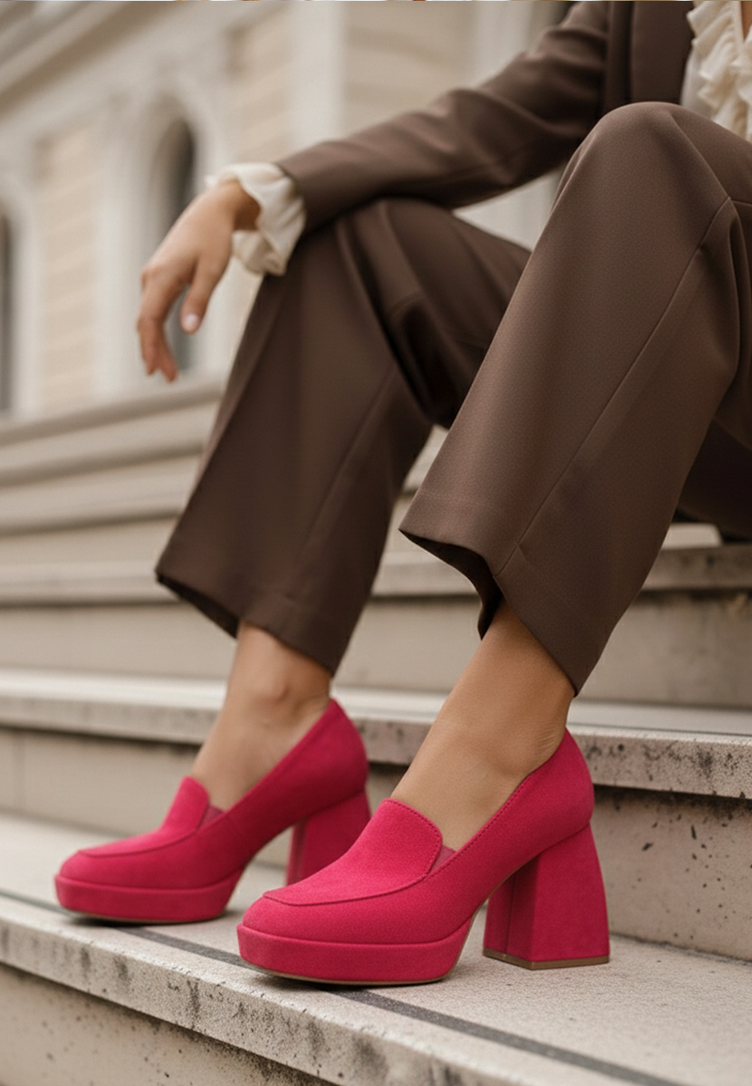 Różowe czółenka na słupku Hoya