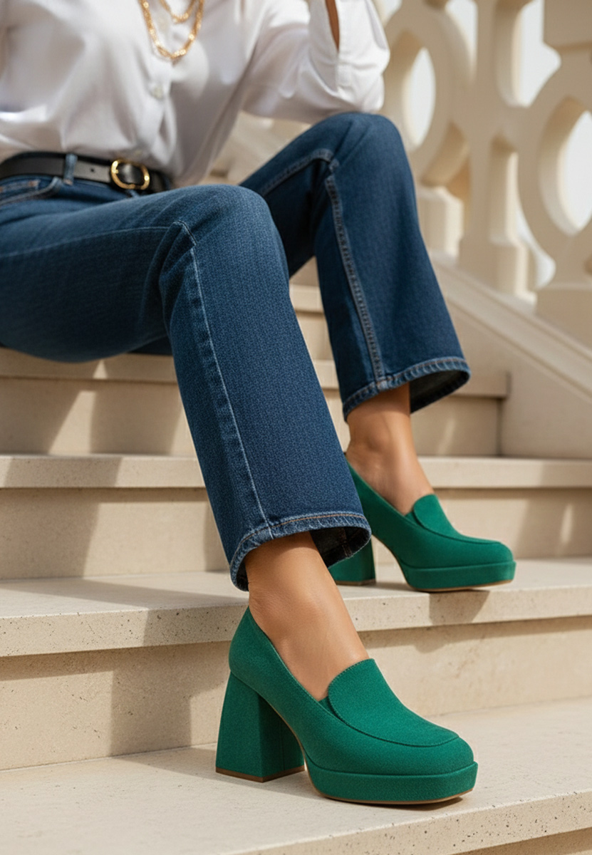 Zielone czółenka na słupku Hoya