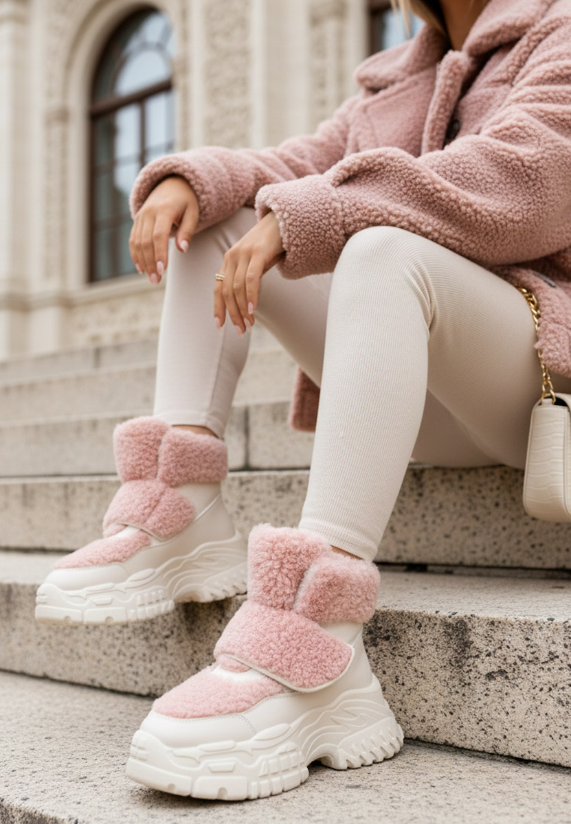 Białe zimowe sneakersy damskie Comino V2