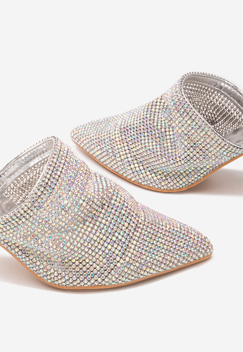 Srebrne klapki damskie eleganckie Vanelsa