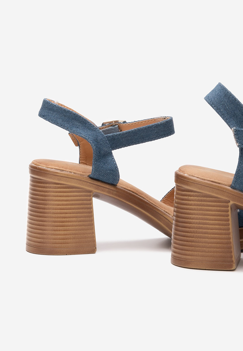 Granatowe sandały na słupku Jacqualine