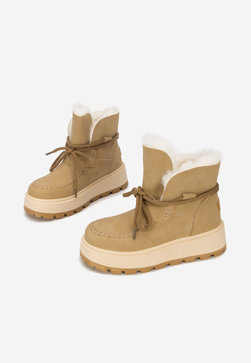 Khaki botki na platformie Dionea