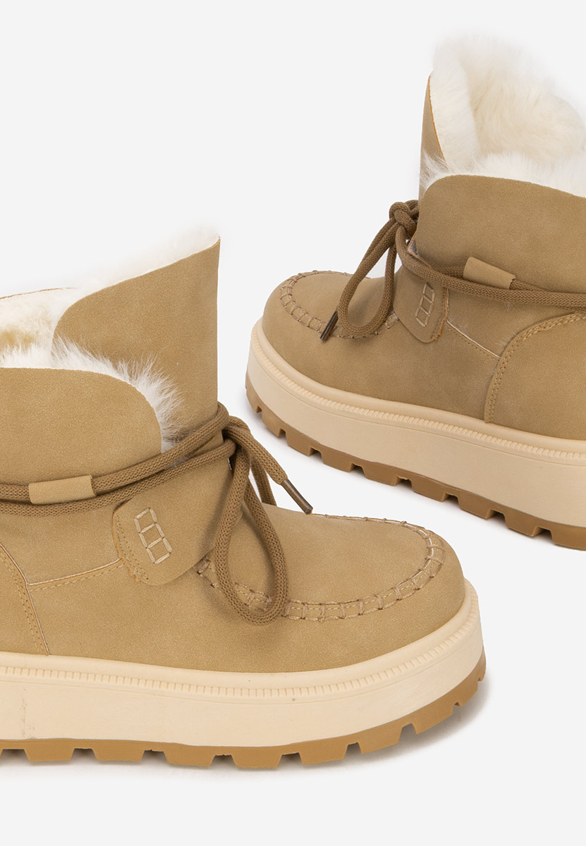 Khaki botki na platformie Dionea