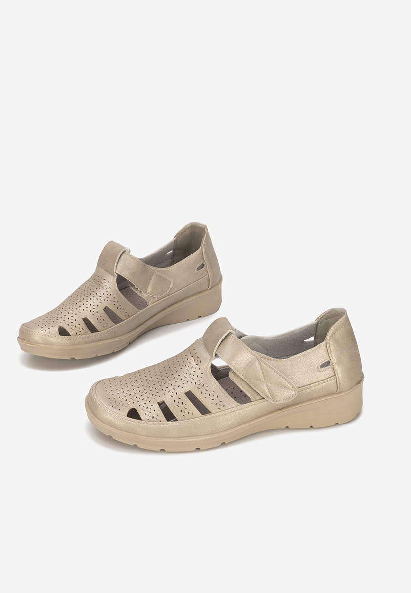 Złote espadryle damskie Gerania