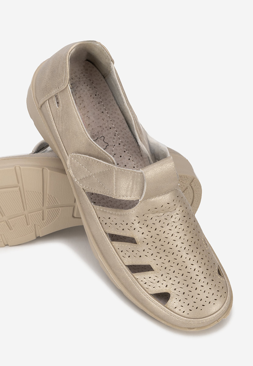 Złote espadryle damskie Gerania