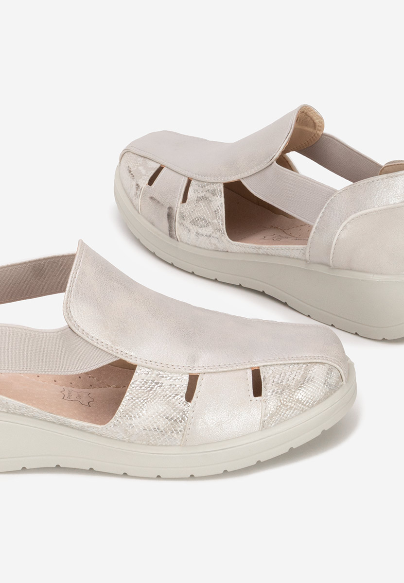 Srebrne espadryle damskie Grazyna