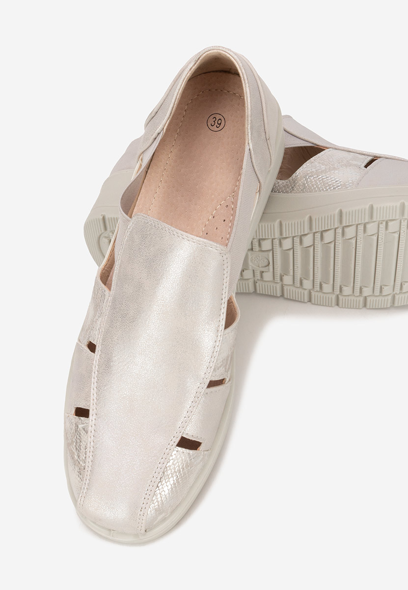 Srebrne espadryle damskie Grazyna