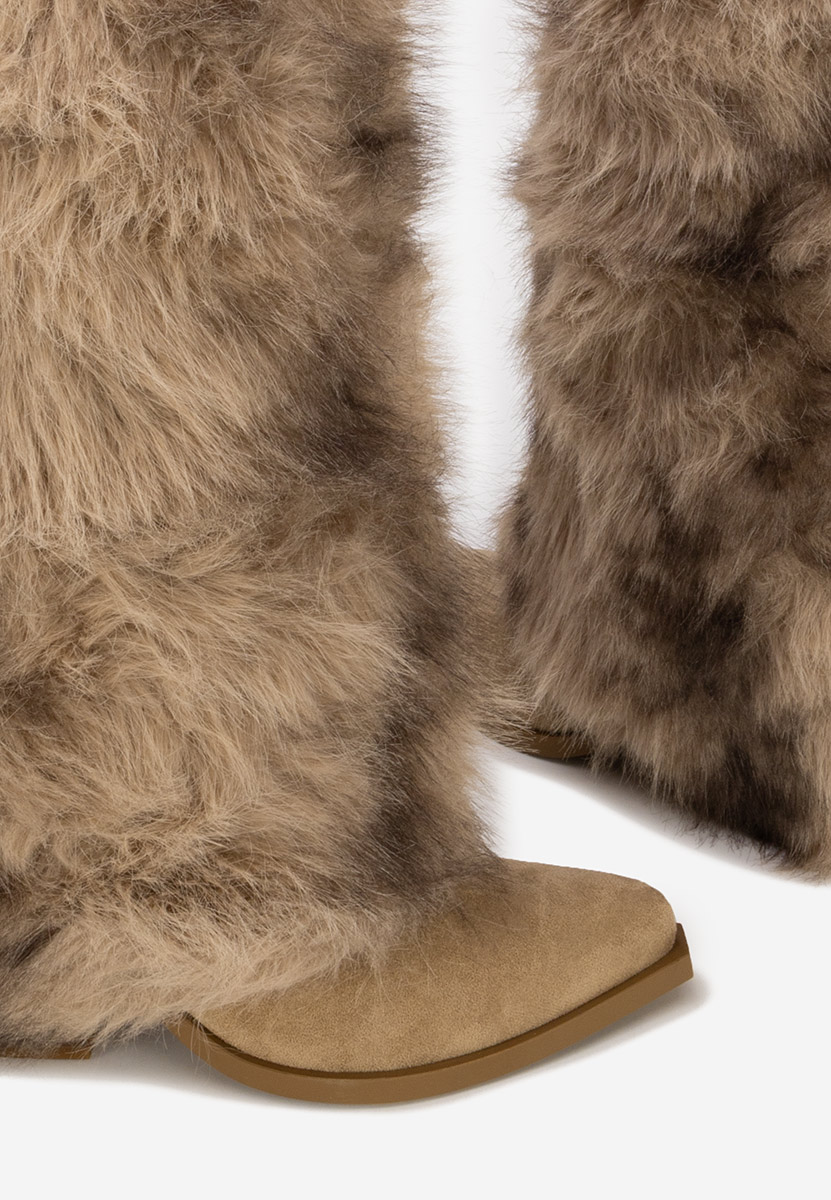 Khaki zimowe buty damskie Olivine