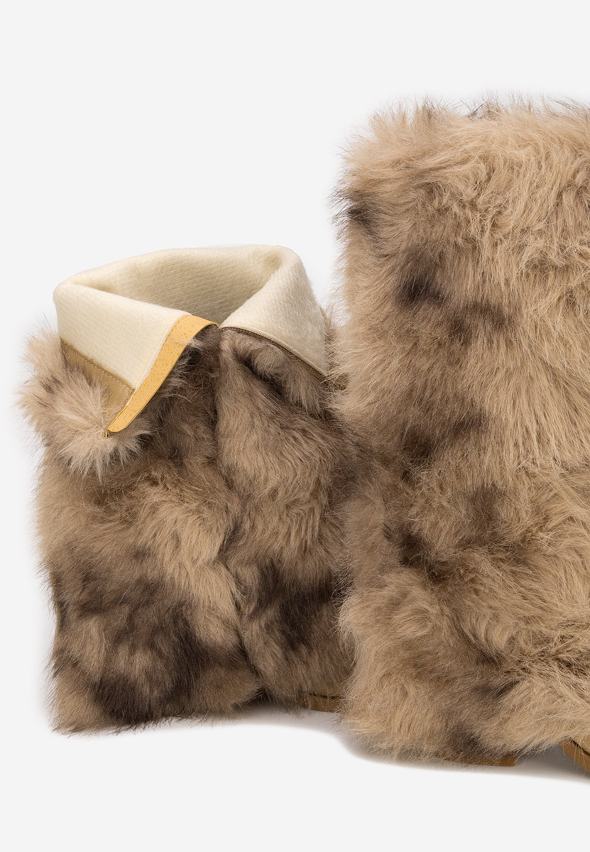 Khaki zimowe buty damskie Olivine