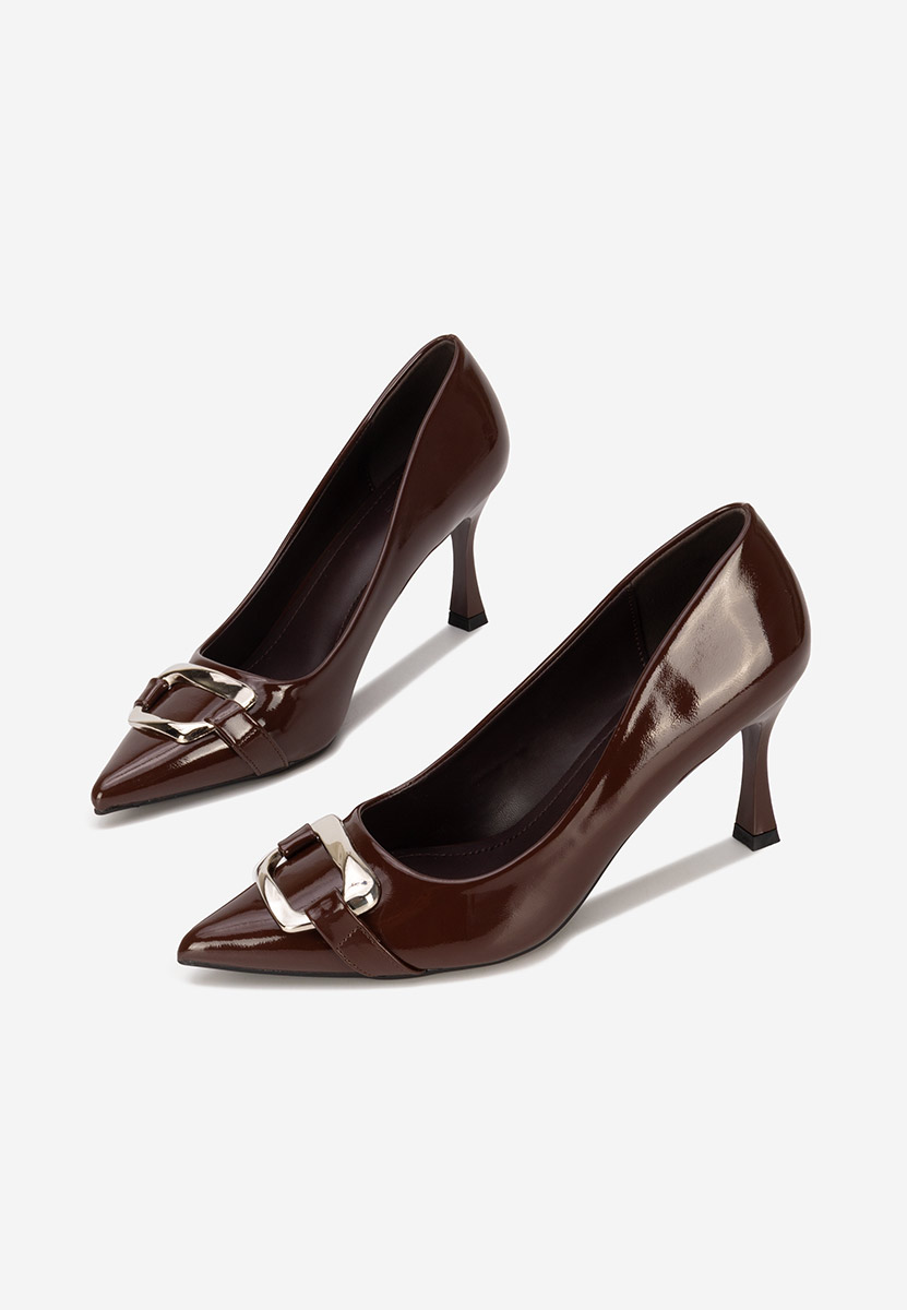 Brązowe czółenka na szpilce Jenita