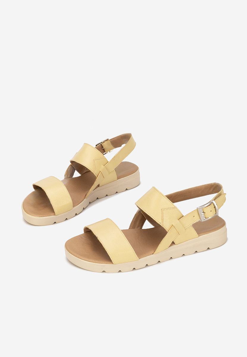 Żółte sandały damskie skórzane Onaga