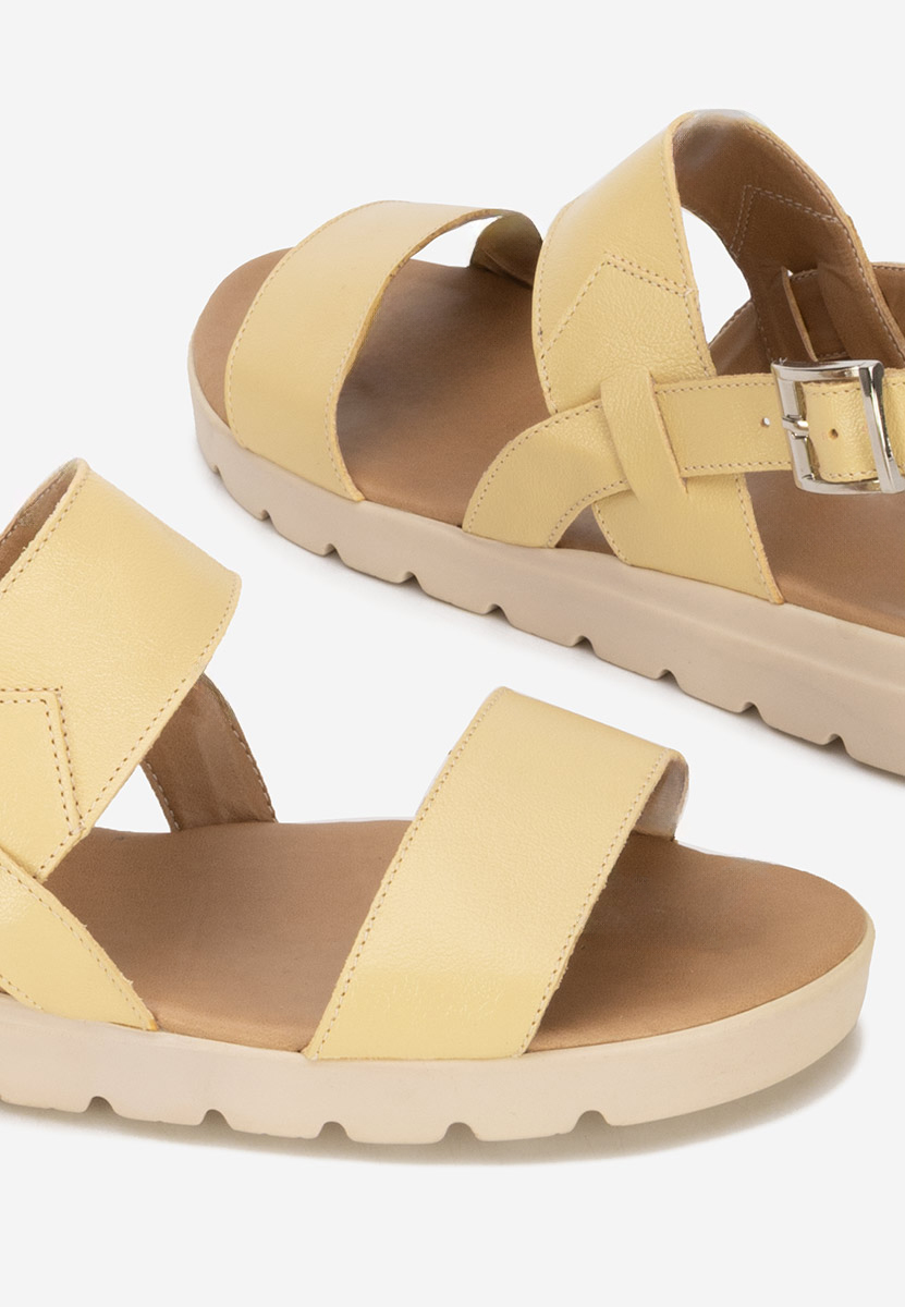 Żółte sandały damskie skórzane Onaga