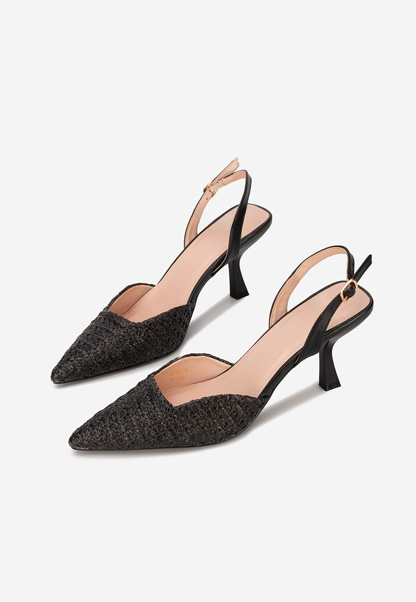 Czarne czółenka na szpilce Shemika