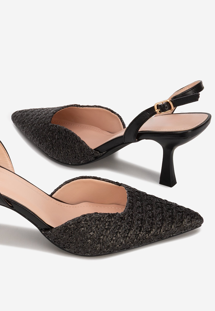 Czarne czółenka na szpilce Shemika