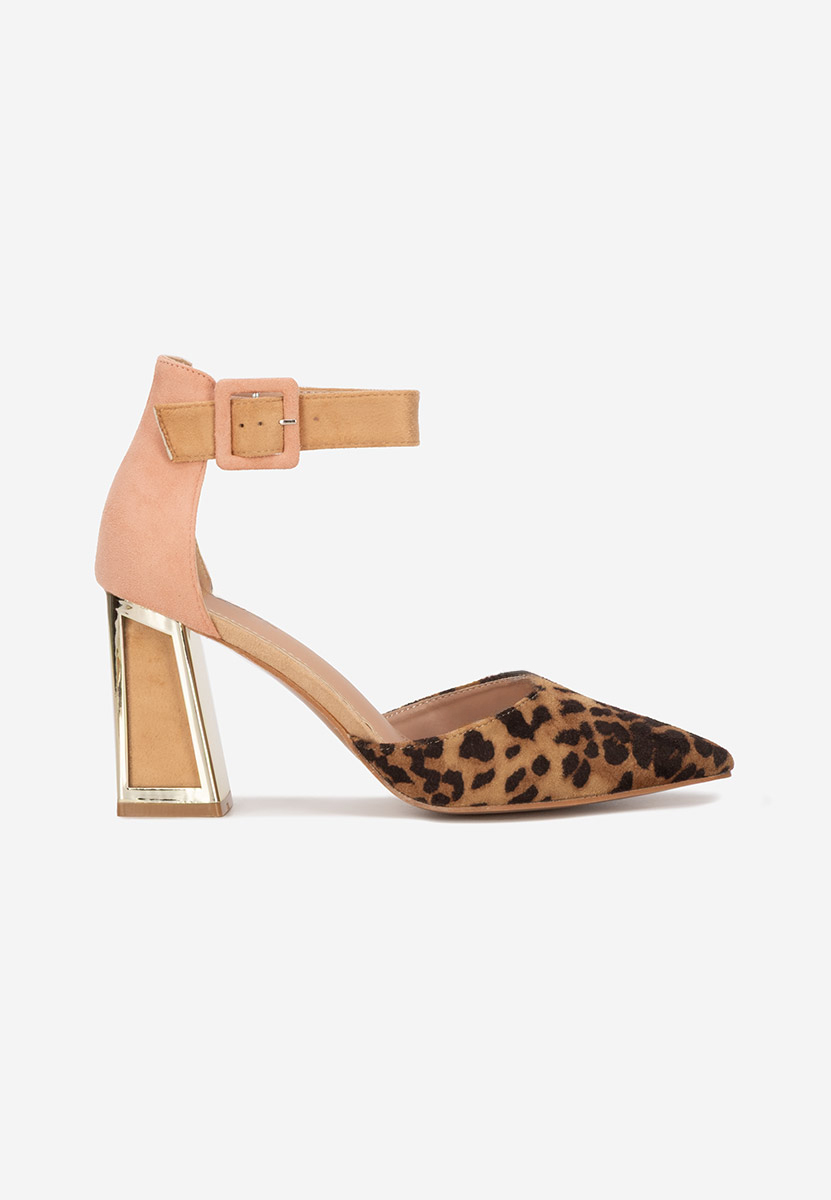 Panterkowe czółenka na słupku Rebecka