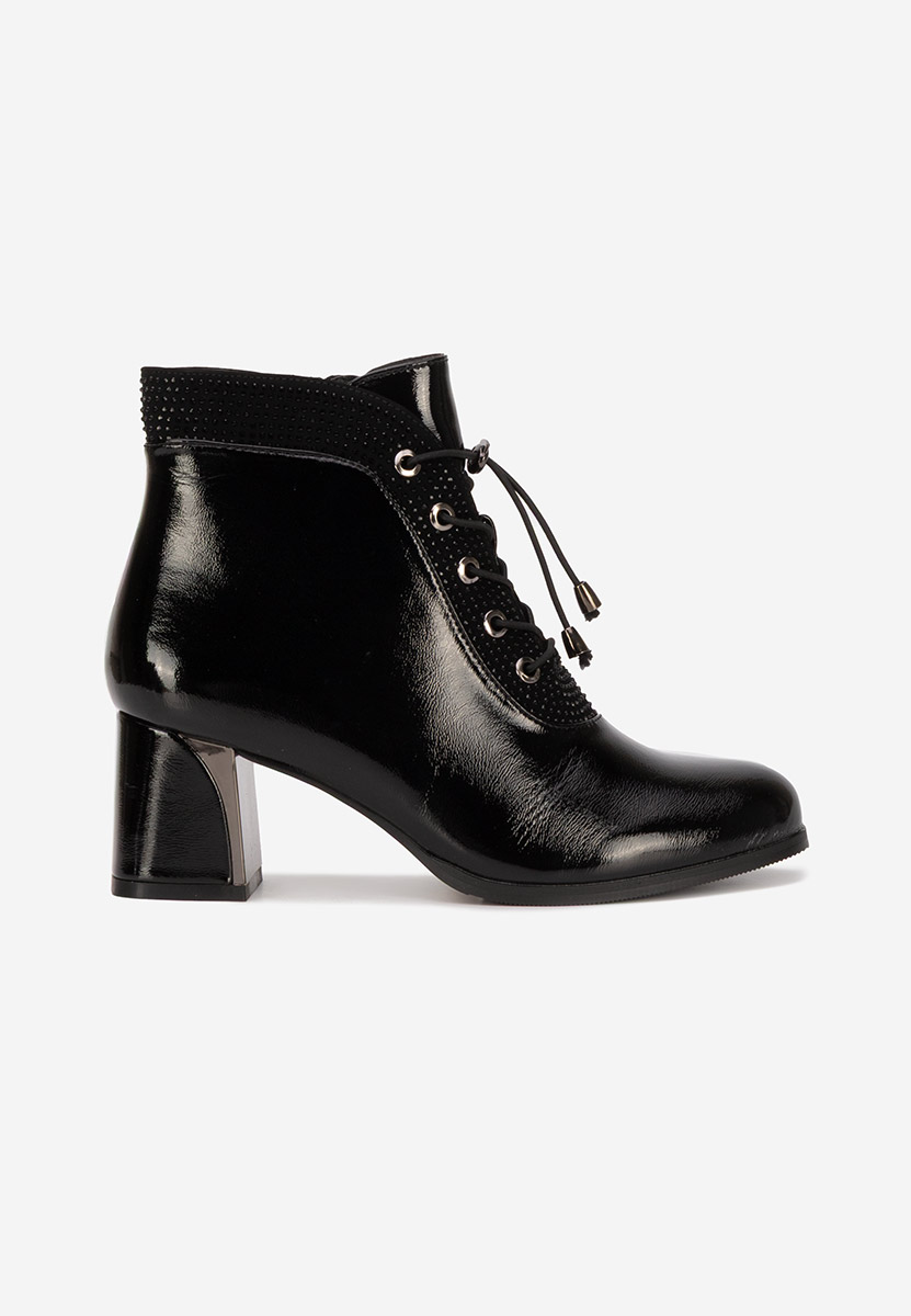 Czarne botki na słupku Larae