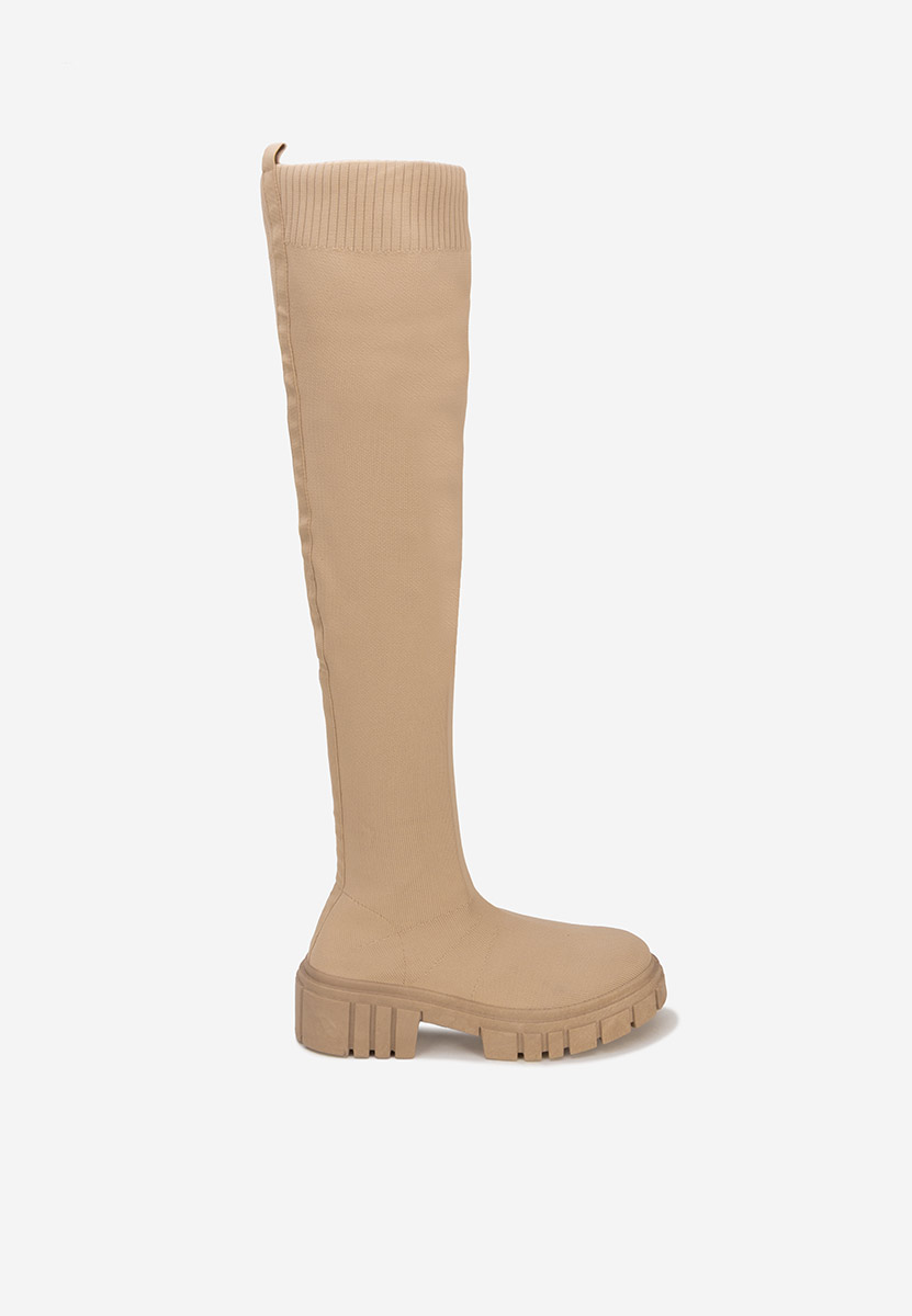 Khaki kozaki za kolano Raena