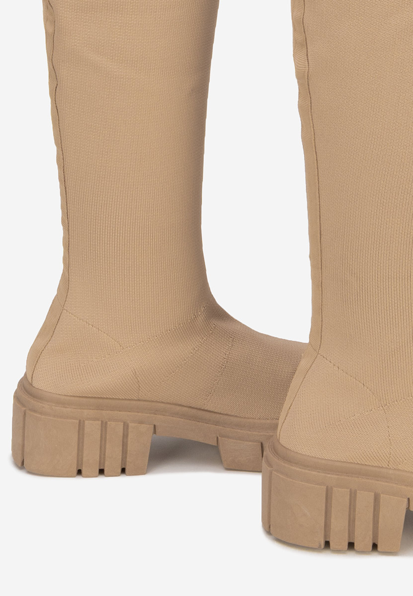 Khaki kozaki za kolano Raena