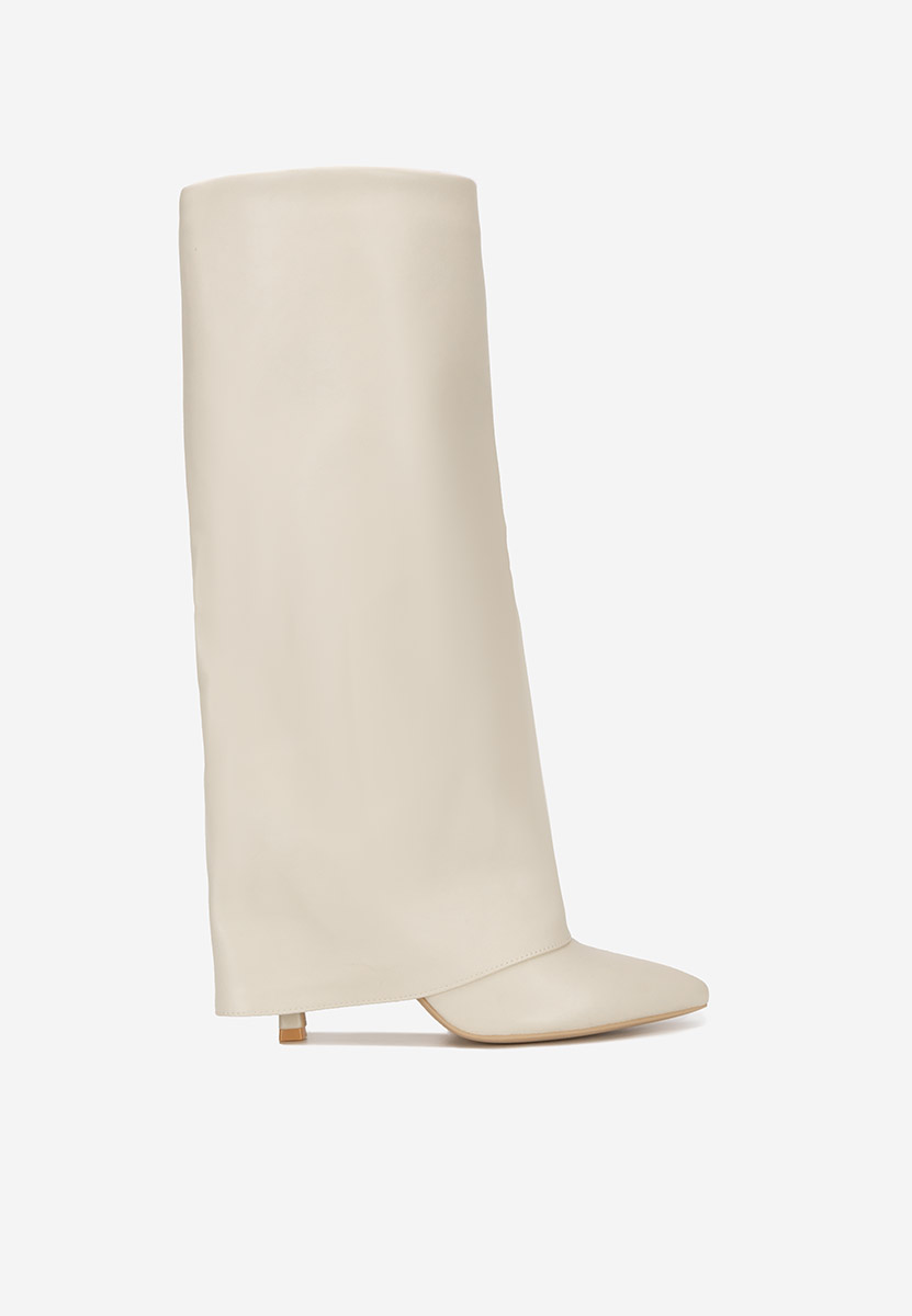 Beżowe kozaki na szpilce Brynora