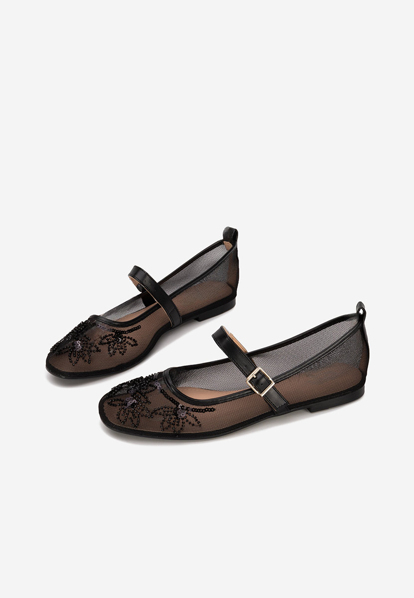 Czarne baleriny damskie Theressa